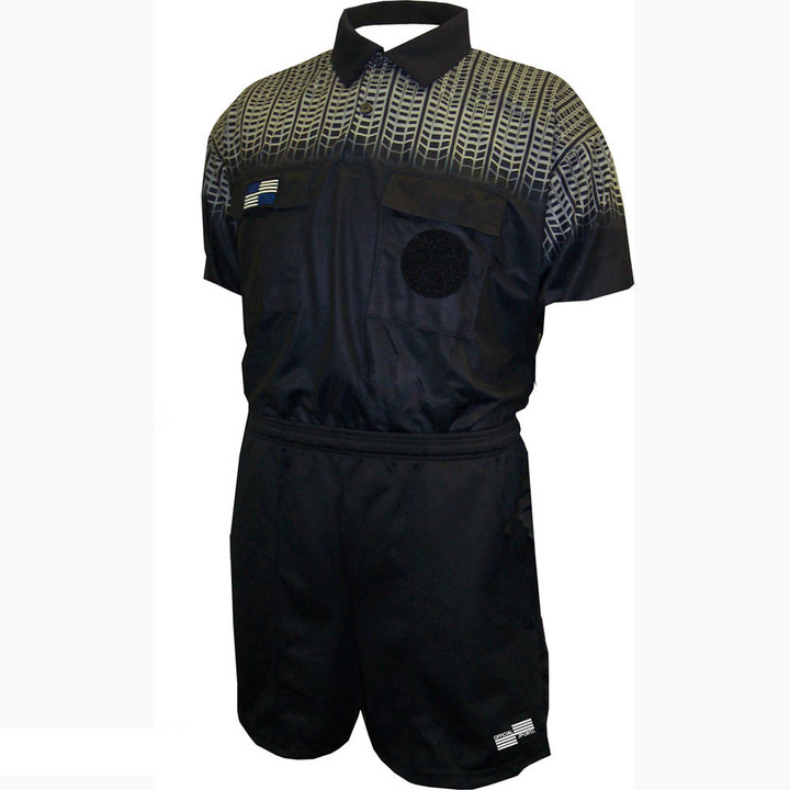 5019NC Old NISOA Coolwick SS Black Grid Shirt