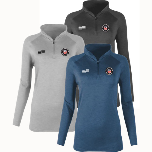 W2333CL USSF Women's Subtle Pattern 1/4 Zip